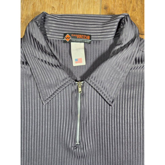 Dangerous Willie Men’s XL Gray Ribbed Liquid Knit 1/4 Zip Disco Shirt Vintage 90 - Picture 3 of 7
